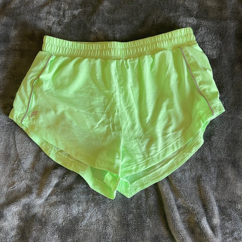 Like New Fabletics Full Speed Mid-Rise Run Short Iced Mint Neon Reflect Medium